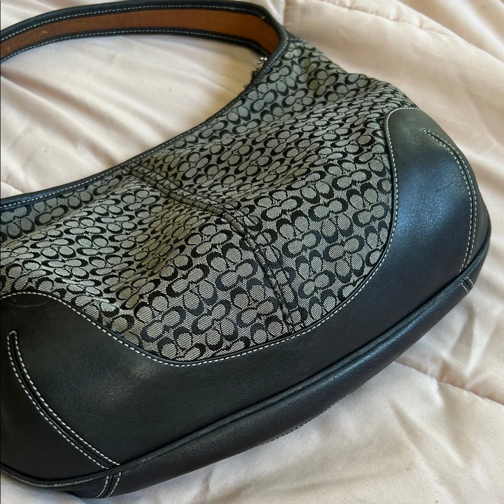 Vintage Coach Black and Gray Hobo Bag